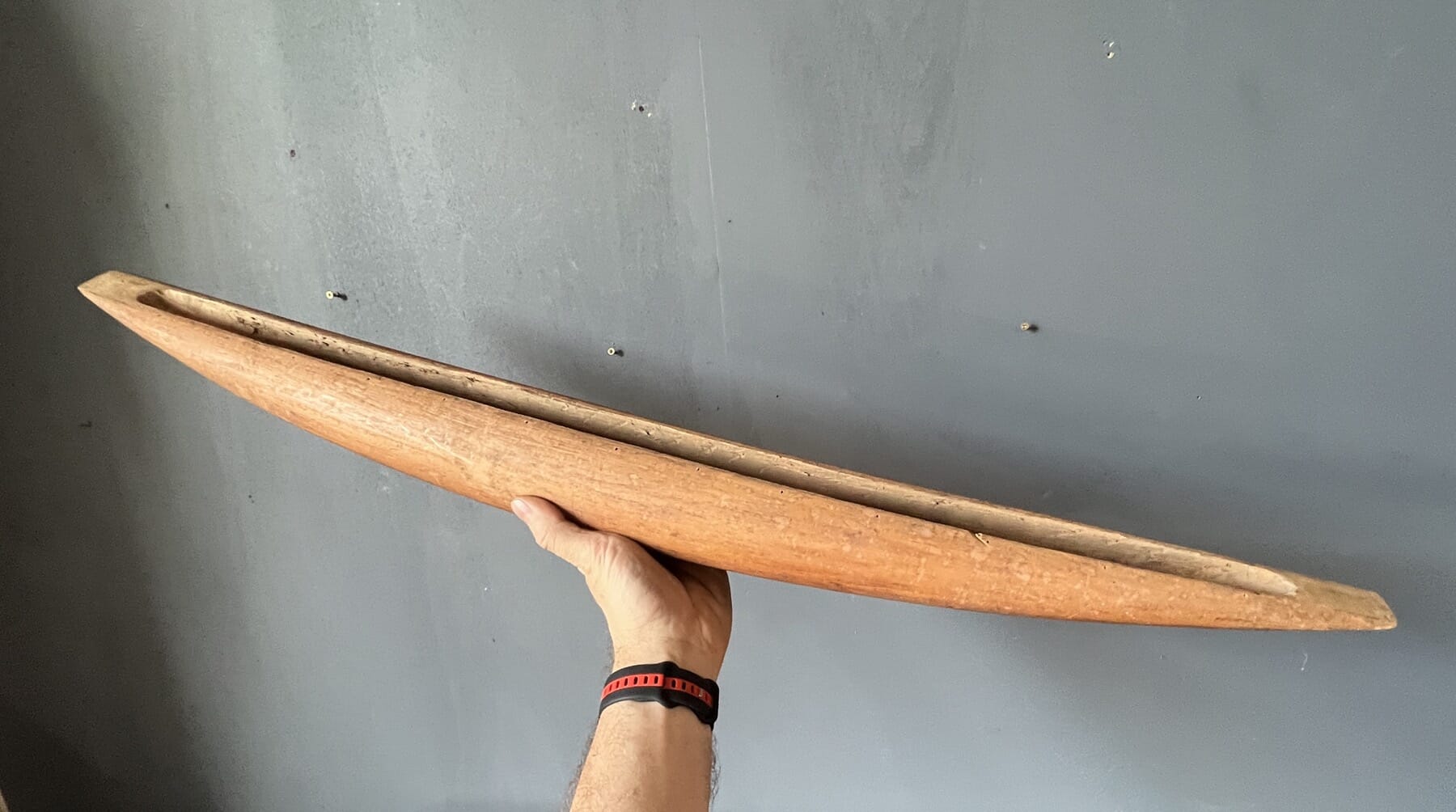 Pacific Islander outrigger model from a canoe, pos. Hawaii, mid 20th c.