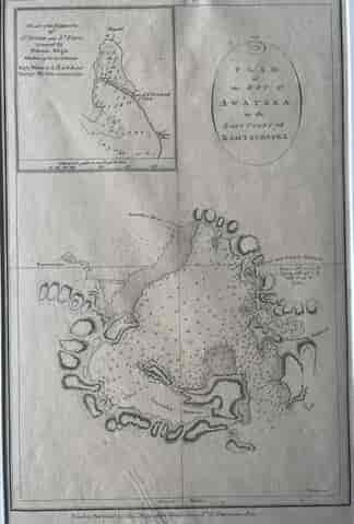 Cook's Voyages original mounted print-'PLAN of the BAY of AWTSKA on the East Coast OF KAMTSCHATKA' C.1785