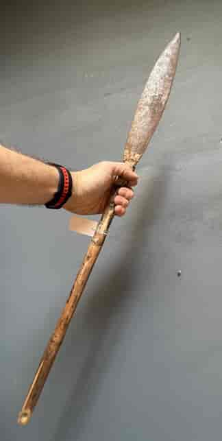 Australian NT metal spear head, cane shaft, earlier 20th c.