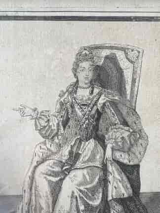 Queen of Spain, Maria Anna of Neuburg, engraving by Antoine Trouvain, c.1695