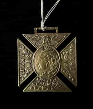 Brass Golden Jubilee Medal - VICTORIA THE GOOD - Maltese Cross, 1897