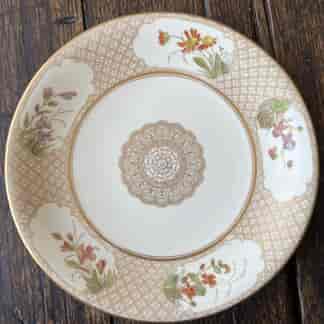 Worcester porclain plate, gilt with flowers decoration , marked 1888