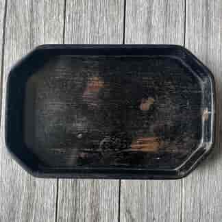 Ebonised black wood tray C. 1900