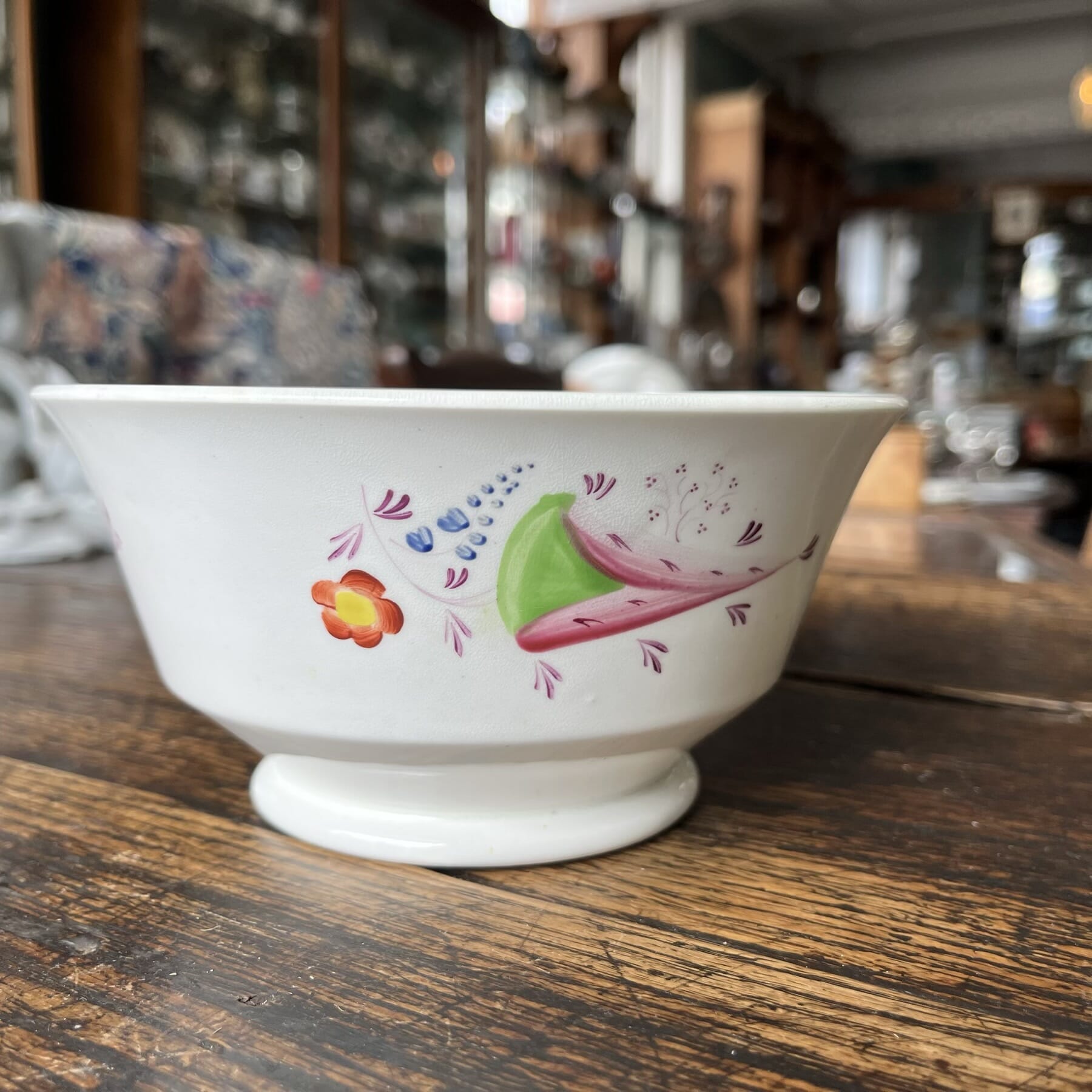Staffordshire porcelain slop bowl, 'slice of watermelon', C.1835