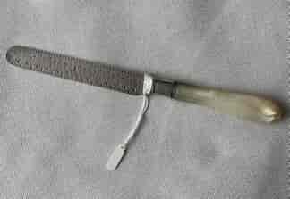Sterling Silver fruit knife with pearl shell handle, 1916