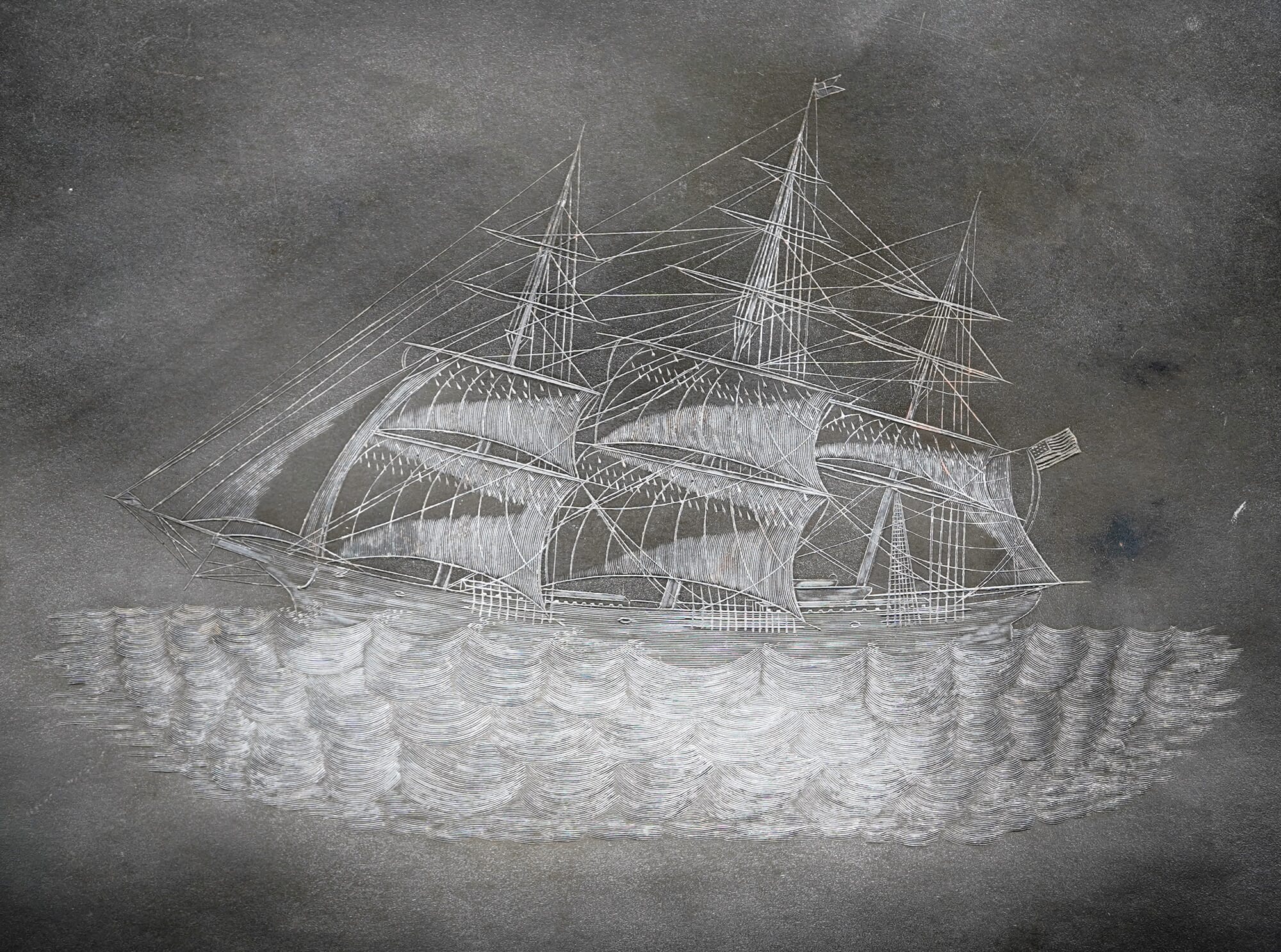 Barton & Reed engraved Clipper Ship