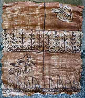 Tonga 'ngatu' Tapa cloth with stylised trees, 20th c.