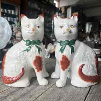 Pair of Staffordshire calico cats C.1930