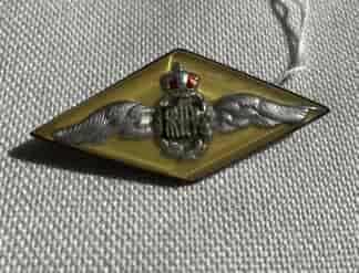RAAF WWII perspex 'wings' badge, silvered, c. 1945