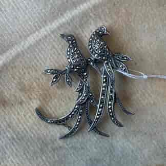 Victorian marcasite 'birds' brooch, by Leca, Melbourne-made  c. 1950