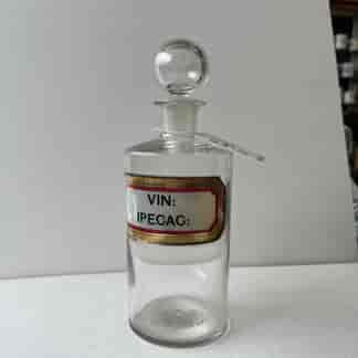 19th Century Apothecary bottle, Northcote Chemist 'VIN:IPECAC'