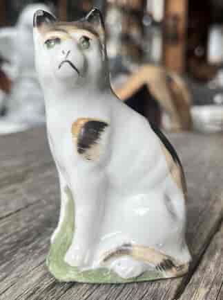 Victorian porcelain calico cat, German c. 1890