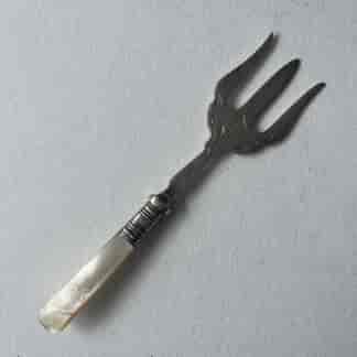 Pickle fork, mother of pearl handle, C.1890
