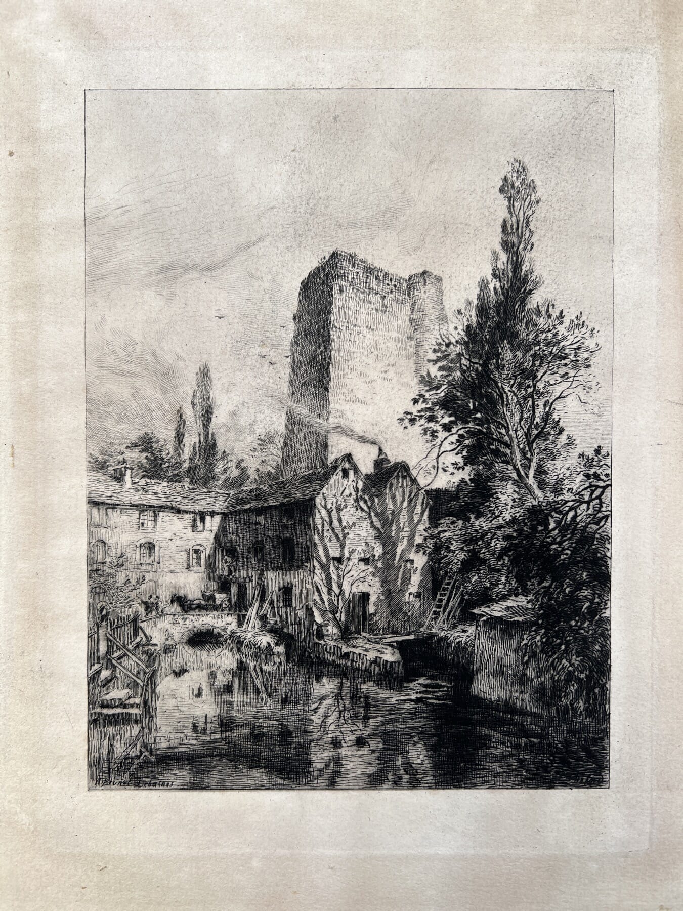 Alfred Louis Brunet-Debaines - Ste. Chapelle - etching , 1883