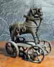 Indian Bronze Dohkra toy horse on wheels, 19th/ earlier 20th century