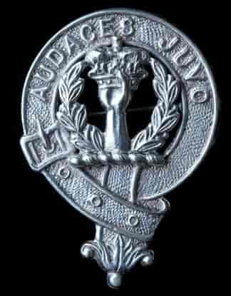 Scottish Kilt Badge, Buchanan Clan, 'Audaces Juvo' c. 1950