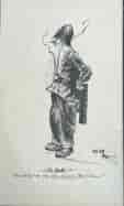 AGA Skinner original ink cartoon, Policeman with comical problem, signed & dated Sydney 1914