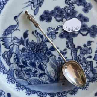 Chinese silver teaspoon, Mandarin figure, c.1900