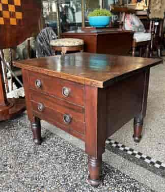 Regency mahogany 'coffee table', hinging top, mock drawers, converted from commode, Maker's Mark ' ' c.1830