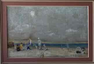 A. E. Jobson, Beach Scene, Williamstown, pastel c. 1910
