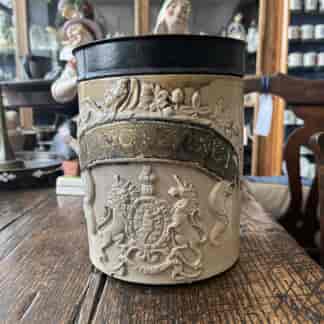 English brown glazed stoneware apothecary jars, c.1845