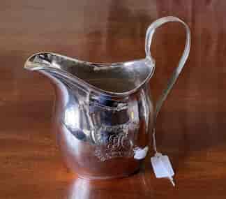 Sterling Silver helmet-shape milk jug, Sheffield late 19th c. Fraud!