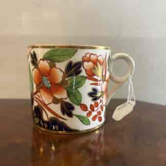 Early Minton coffee can, rich Imari Pattern no. 614, circa 1805