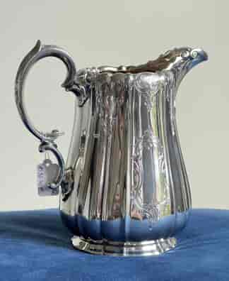 Fine Victorian fluted & engraved jug, Barnard & Sons Ltd, London 1875