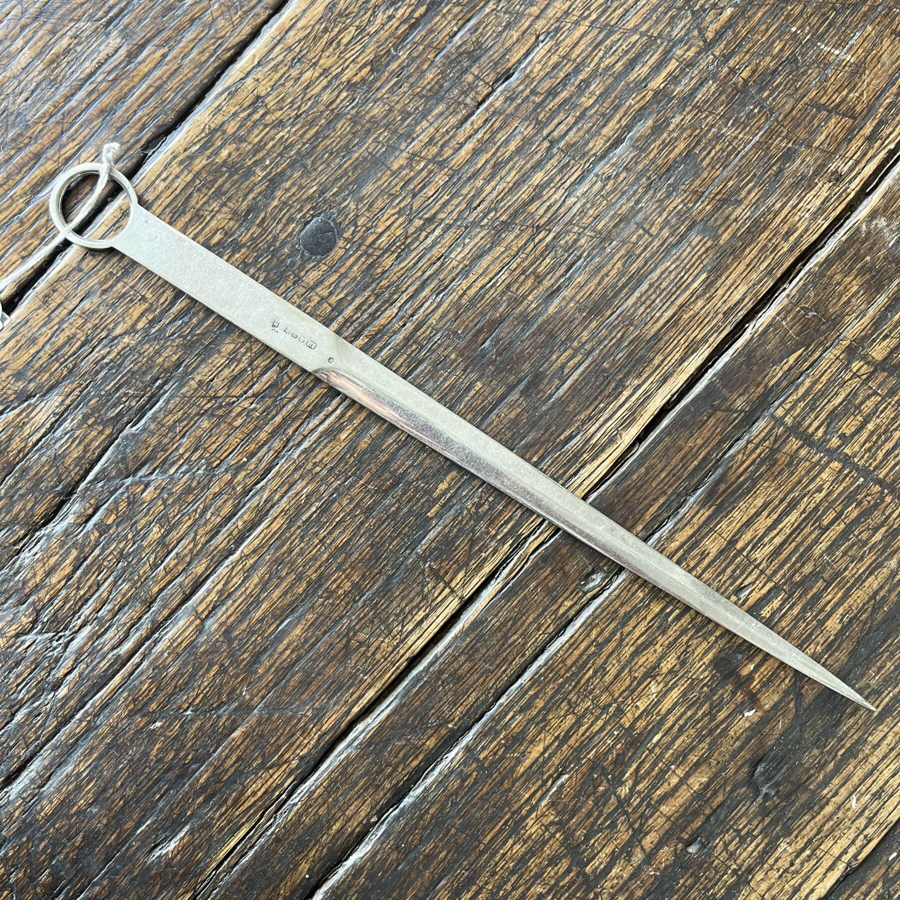 Victorian silverplate meat skewer - letter opener - c. 1890
