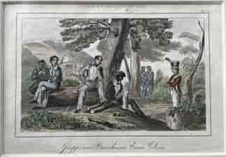 Early Tasmanian print, ‘Guippe vo. Benohnen Einer Colonie’ Paris 1836