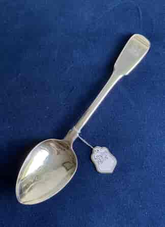 Georgian Sterling Silver dessert spoon, dog crest, John Harris IV London 1825