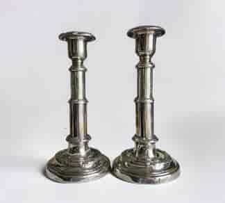 Pair of Old Sheffield Plate telescopic candlesticks, circa 1820