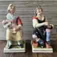 Large pair of Staffordshire figures 'The Cobbler + His Wife' C.1870