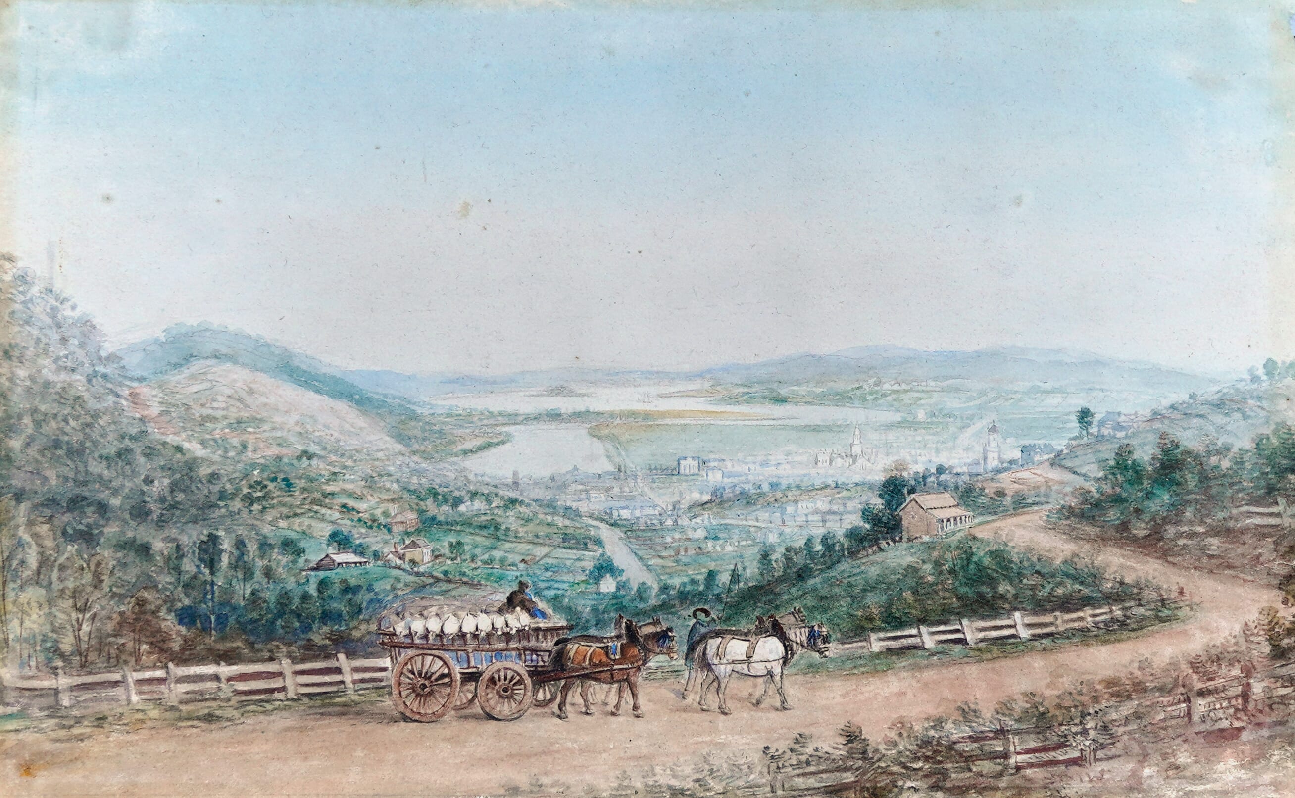 View-of-Hobart-Frederick-Strange c.1850