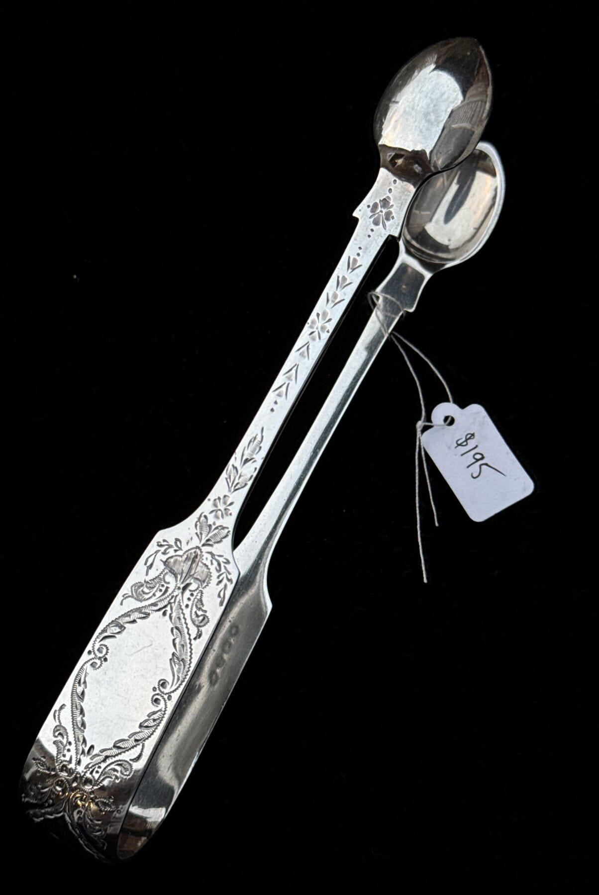 Fine quality Sterling Silver sugar tongs