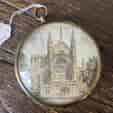 Victorian round framed print of cathedral, c. 1870