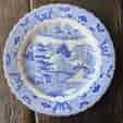 Grainger Worcester Blue + white plate Pagoda pattern plate, c. 1850