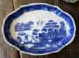 Early Pearlware shaped dish. Willow Pattern, c. 1800