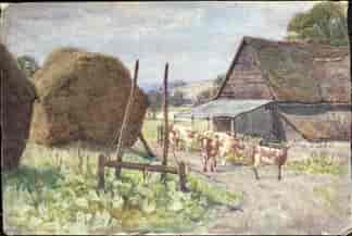 Albert Hanson, Cows in a Farmyard, signed & dated 1902