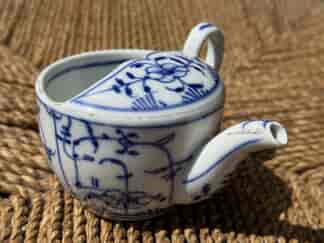 German porcelain invalid's cup, Blue straw-flower pattern, C.1880