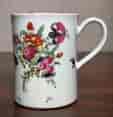 Worcester small tankard, large flower groups, C. 1765