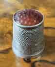 Sterling Silver thimble, brightcut & agate end, London 1886