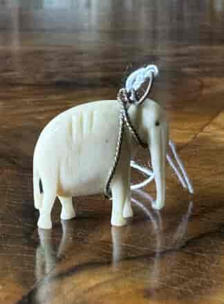 Small ivory elephant pendant, prob. Indian, c. 1900