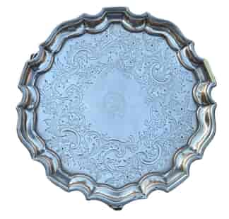 Old Sheffield Plate tray with family crest, c .1825