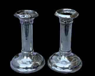 Small pair of Sterling Silver candlesticks, Birmingham 1919