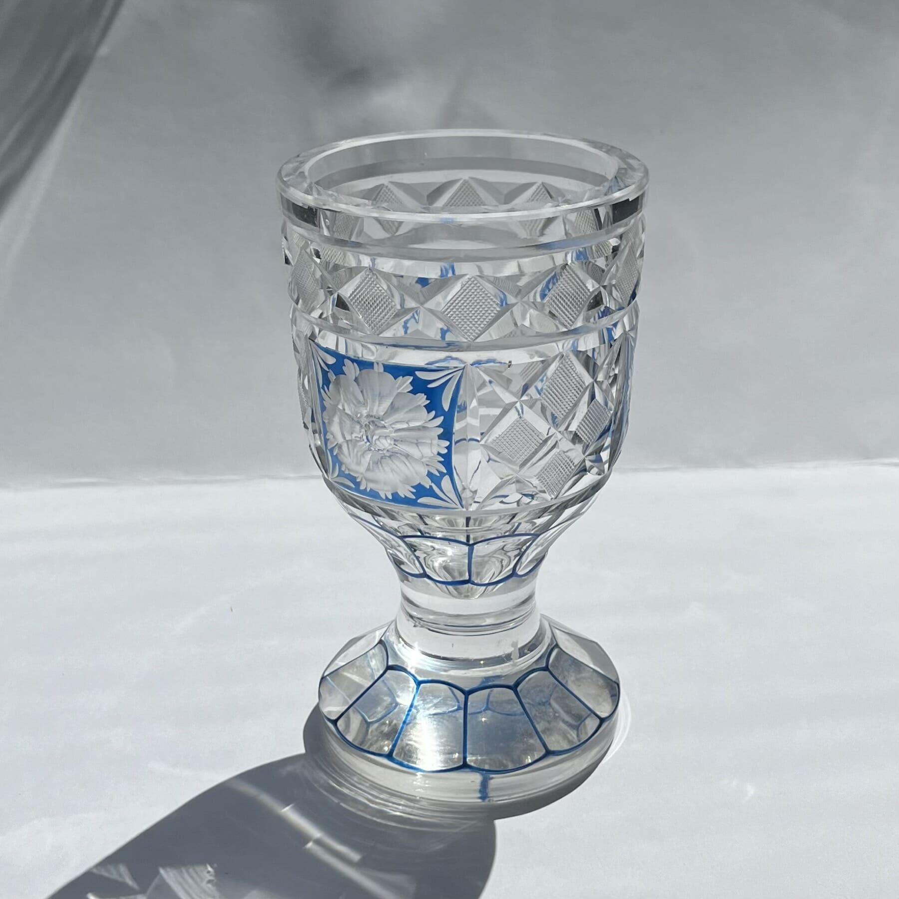 Large Bohemian cased glass goblet, c. 1830