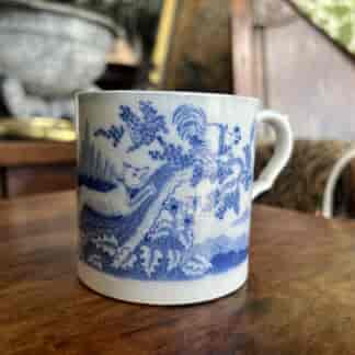 Staffordshire Pottery child's mug - fox + hens, c. 1830