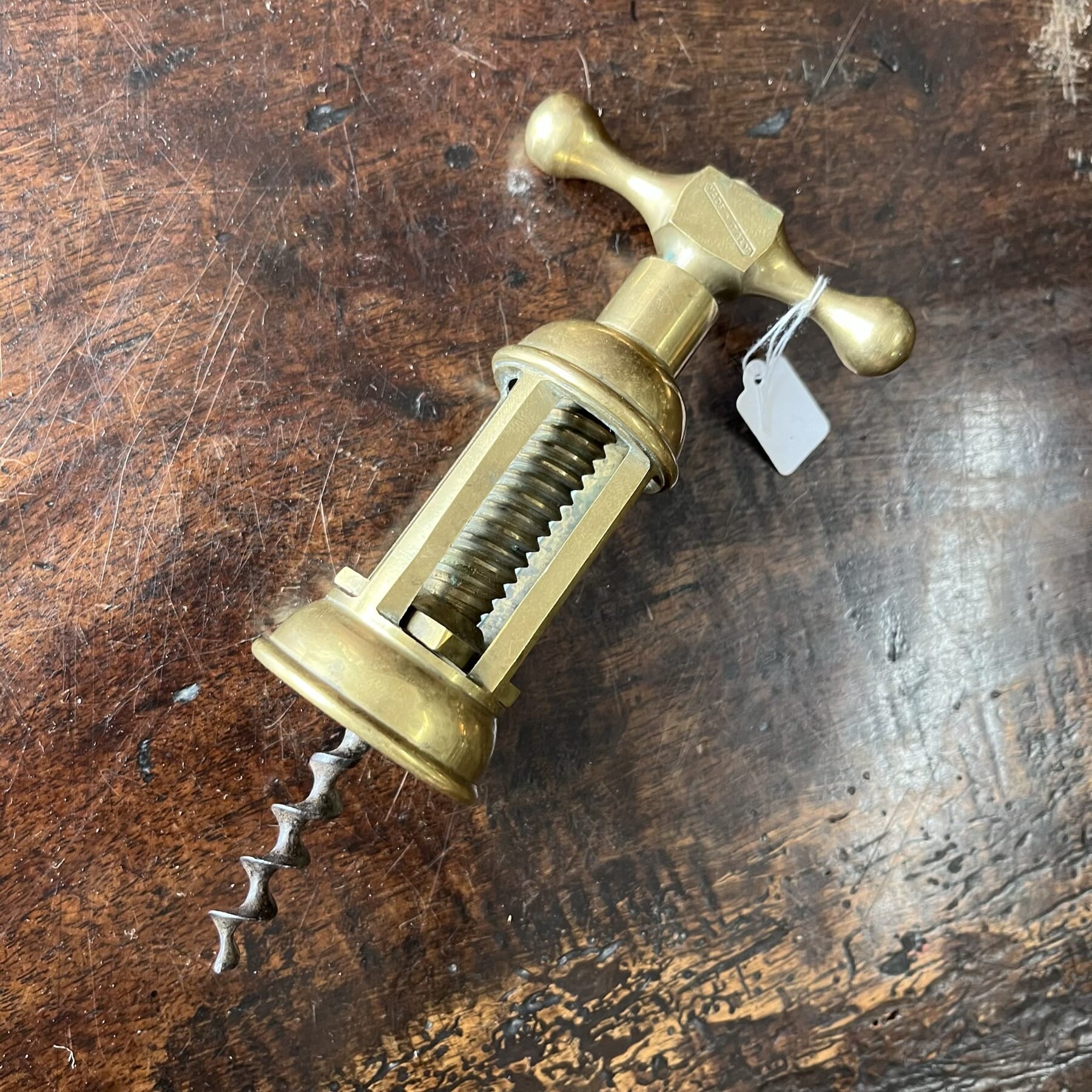 Solid Brass corkscrew, made in Italy, 20th c.