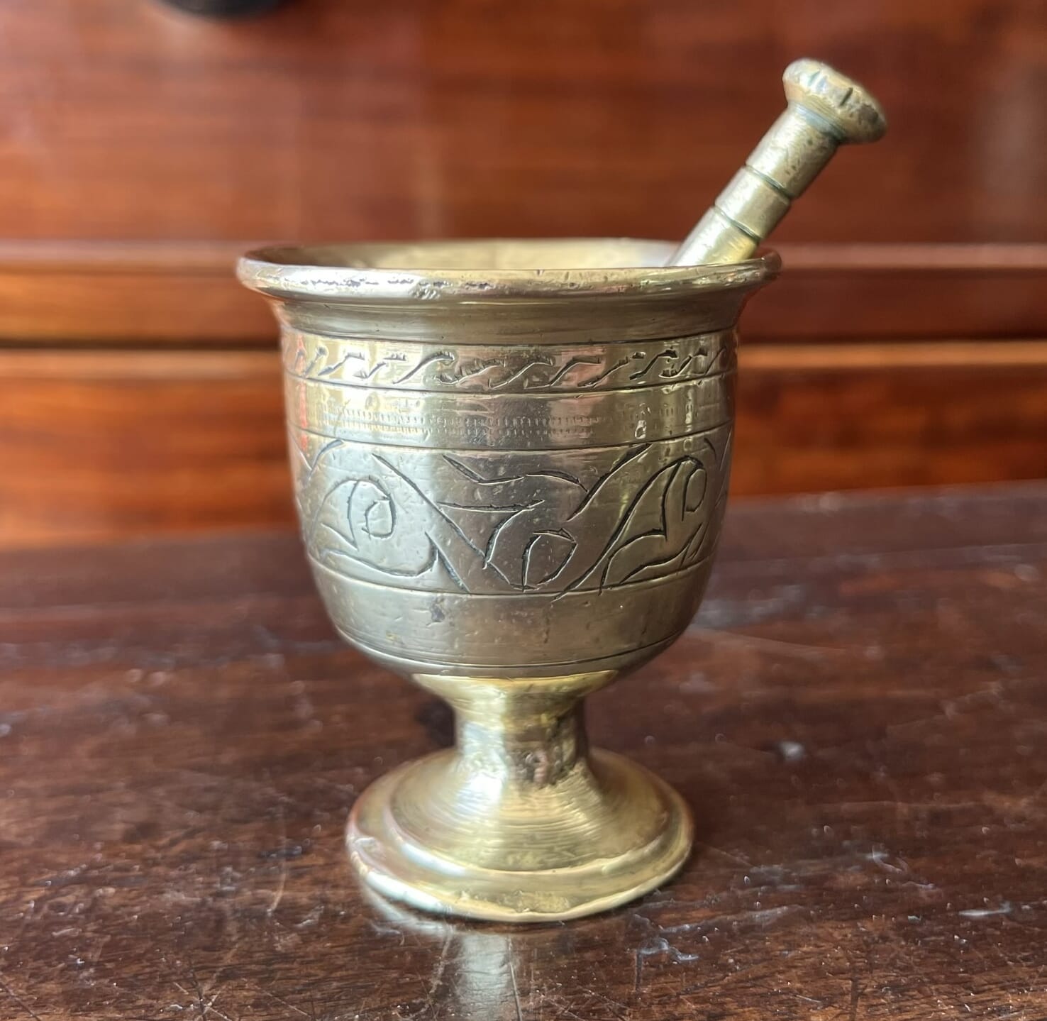 Middle Eastern Bronze small mortar and pestle, c. 1900