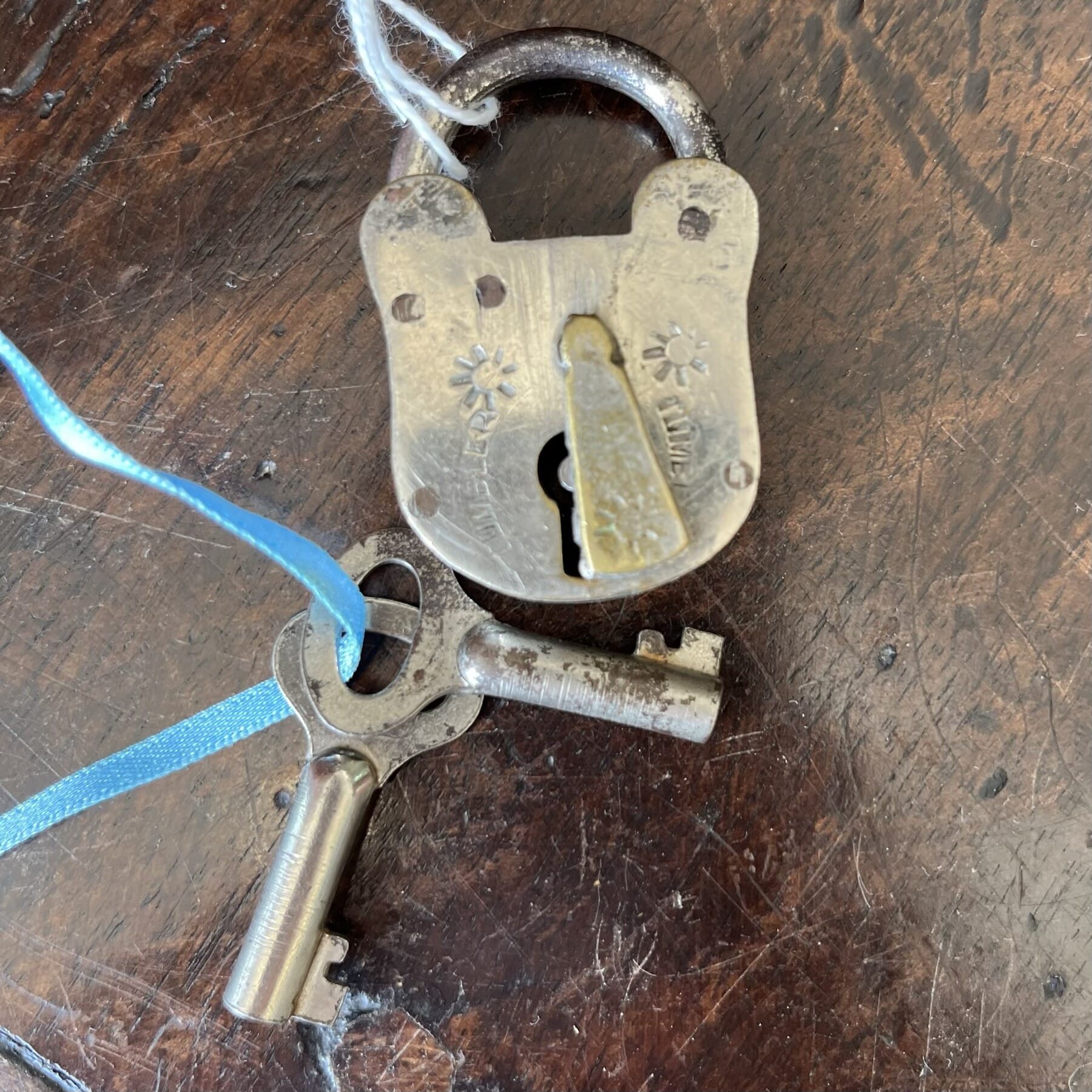 Small nickle plated padlock, 'Tumbler',  c. 1910